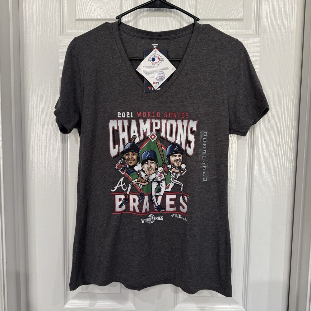 New Fanatics Atlanta Braves 2021‎ World Series Champions Women's Tee SZ M